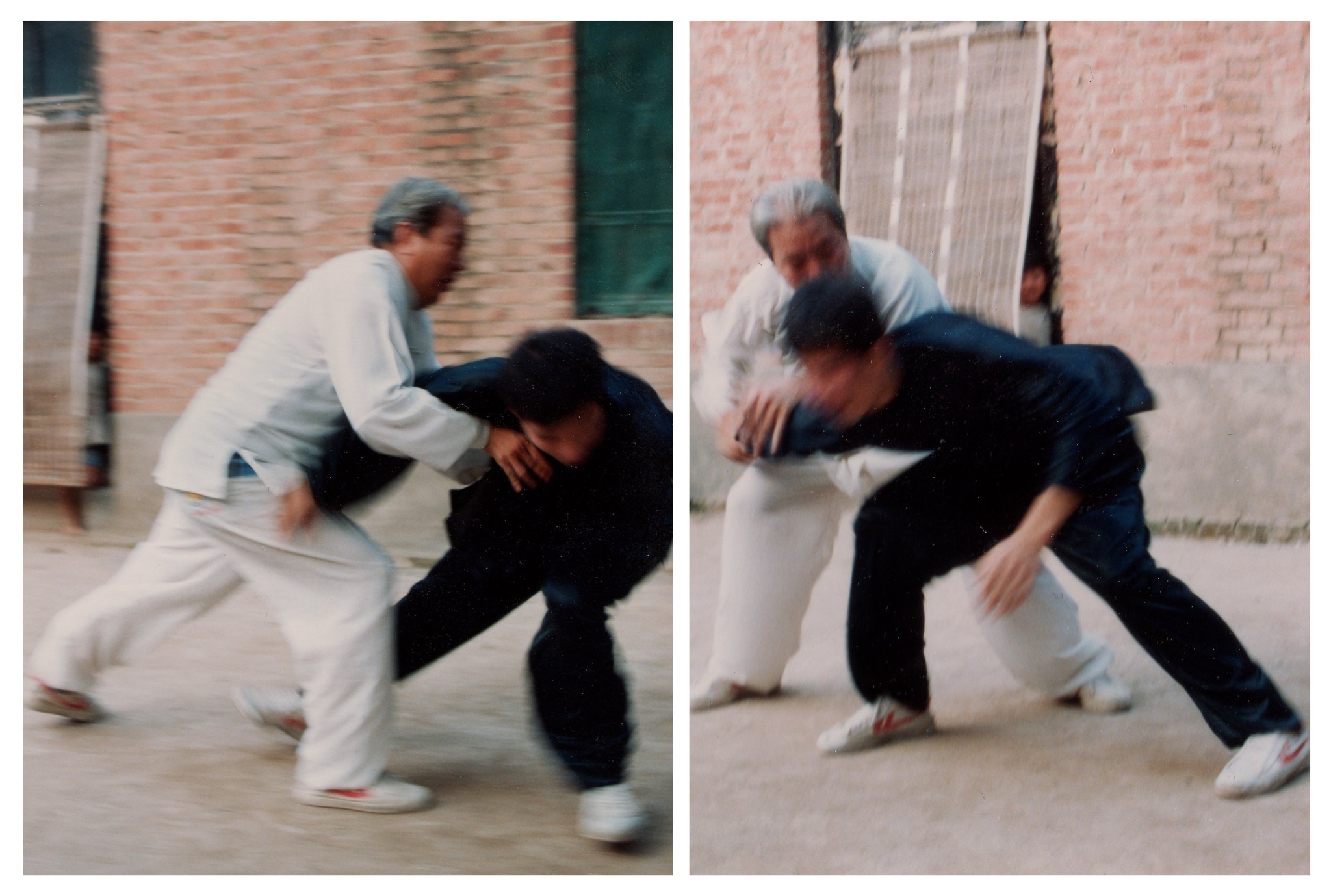Chen Chunlei teaching push-hands to his son Chen Yingzhan