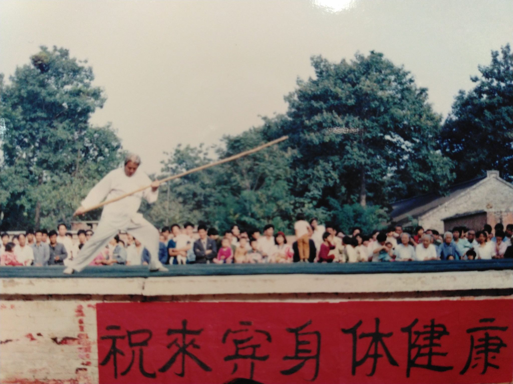 Grandmaster Chen Chunlei performing the Taijiquan long-pole form in Chenjiagou