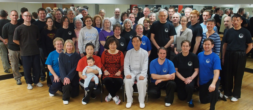 Grandmaster Chen Zhenglei with Master Chen Huixian and Kansas City Taijiquan students in 2013