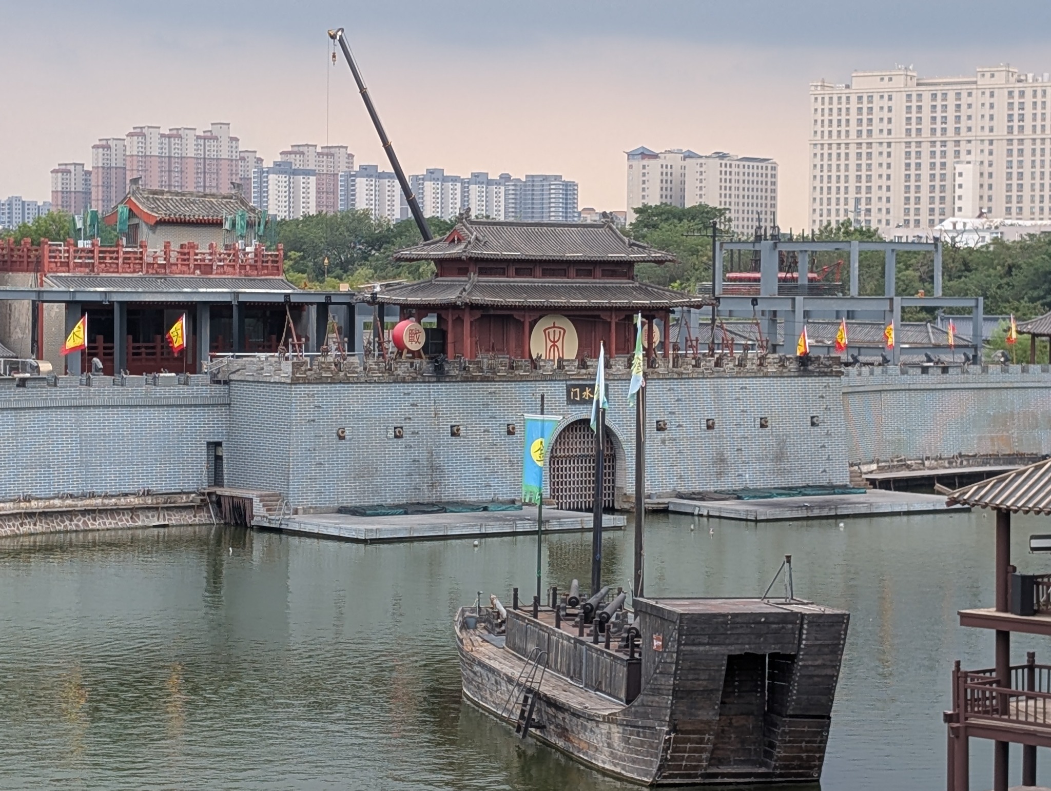 Historic-style waterfront at Kaifeng Millennium City Park