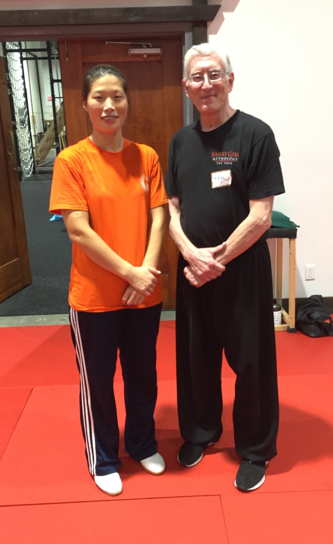 Master Chen Huixian with Sifu Ken Gullette after training